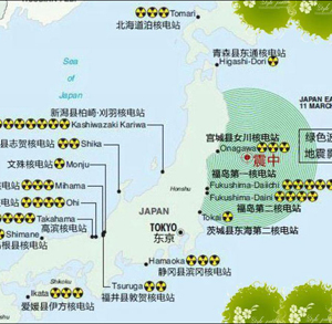 日本核電站分佈圖